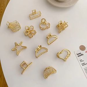 JH Jepit rambut korea jedai salon wanita model cakar hollow gold 4cm hair clip perempuan terbaru