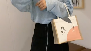 《 𝗪𝗘𝗔𝗥 𝗥𝗘𝗦𝗜𝗦𝗧𝗔𝗡𝗧 》Japan Canvas Tote Bag Handbag Cute Shoulder Bags Lunch Box Beg Tangan 帆布手提包