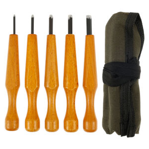 5Pcs Triangular Linocut Carving Tools Comfortable Grip Assorted Sizes Wood Carving Set With Blade Protectors for Woodcarving