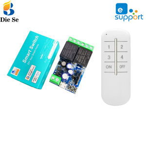 Diese EweLink App DC 12V 24V 48V 72V 2CH 10A Công tắc thông minh Wi-Fi 6 nút điều khiển bằng giọng nói từ xa cho Google Assistant/Alexa Receiver mô-đun Rơle