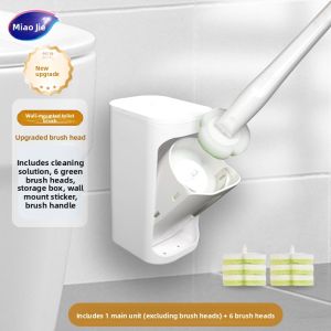 Miaojie Disposable Toilet Brush Replacement Head For Home Toilet No Dead Angle Cleaning Gadget