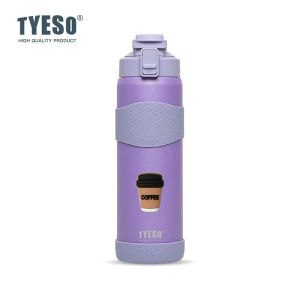TYESO | TYESO Vacuum Flasks Insulated Water Bottle Coffee Sticker 304 Stainless Steel Leakproof Sports Bottle for Gym Travel Drinkware