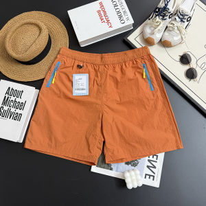 กางเกงขาสั้นผู้หญิงฤดูร้อน ทรงหลวม กางเกงขาสั้นชายหาด กางเกงขายาวลำลอง กันน้ำ ระบายอากาศได้ดี สีบล็อก กางเกงขายาวทรงหลวม