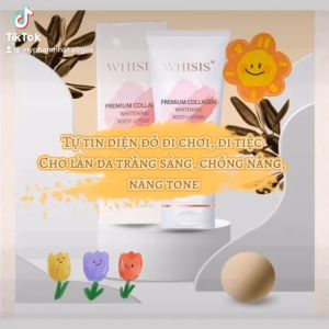 [Mẫu Mới] Kem Dưỡng Thể Trắng Da Chống Nắng Nâng Tone Body Hàn Quốc WHISIS Premium Collagen Whitening Body Lotion 200ml - virgot.store