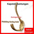 gantungan kapstok hook gantungan baju 2 kait kuningan antik kuning gold kapstok antik unik. 