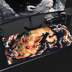 Bandai | P-Pokemon Flareon Large Gaming Mouse Pad Anime Computer Desk Mat Non-Slip Keyboard Pad for PC Gamer Table Accessories