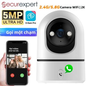 Camera Giám Sát Trẻ Em O-Kam Pro 5MP WiFi Camera An Ninh Trong Nhà 2.4G/5G Gọi Một Chạm Tầm Nhìn Ban Đêm Màu Sắc Theo Dõi Chuyển Động Người Xoay 355 Độ °   PTZ