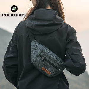 ROCKBROS Cycling 1.5L Waist Bag Multi-function Wear-resistant Lightweight Shoulder Bag Adjustable Layered Headphone Hole Bike Motorcycle Backpack