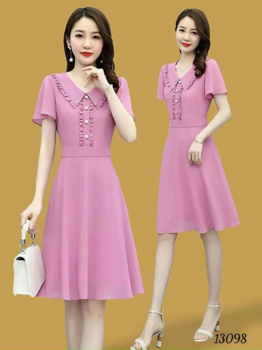 Đầm xòe 2 dây hồng dự tiệc xinh đẹp duyên dáng - DN215 - AloraShop21