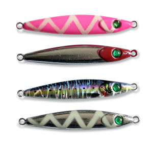 New 3D Anti-Live Night Fishing Glitter Metal Flasher Plate Lure Super Long Casting Curly Lip Simulation Bait Iron Plate Electric Plating