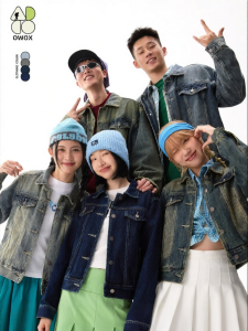 Áo Khoác Denim Vintage Rửa Mòn Phong Cách Bỏng Chơi Cho Đôi Lứa