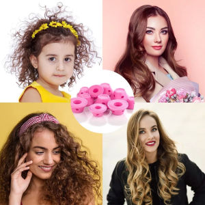 ที่ม้วนผมซิลิโคน DIY เครื่องมือทําผม รูปเห็ด เครื่องม้วนผม ที่ม้วนผม ไม่ต้องใช้ความร้อน 10pcs Curling hair tool