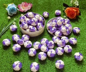 เหรียญโปรยทาน ตัวเปล่า ลูกบอลทูโทน ครีม+ม่วงอ่อน