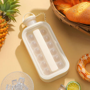 Portable Ice-Making Mold Pitcher Transparent Silicone Ice Cube Mold 2-In-1 Foldable Lce Making Water Bottle Tool Ice Tray