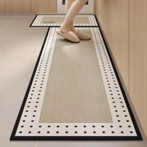 2026 New Kitchen Floor Mat Non-Slip Linen Carpet Water Absorption and Oil Absorption