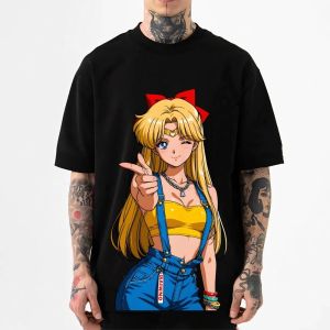 Bandai | Sailor Moon Japanese Style Classic Tee High-quality Streetwear Mens Clothing and Womens Kids 2026 Summer New T Shirt