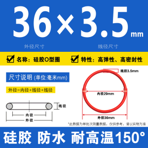 Khuôn Vòng Chống Nước Chịu Nhiệt Cao Vòng Đệm Kín Vòng Silicon Màu Đỏ Vòng Tròn Hình Chữ O 30/32/33/34/35/