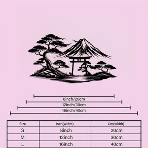 CIFbuy | CIFBUY Iron Wall Art Mount Fuji Torii‑Style Gate Metal Sculpture Bonsai Decor Sign for Home Indoor Outdoor Yard Easy Hang