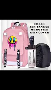 KEY RED - Tas Ransel Sekolah TerBaru Anak Laki-Laki Perempuan Remaja Paket 4in1 Smile Rembo 0001