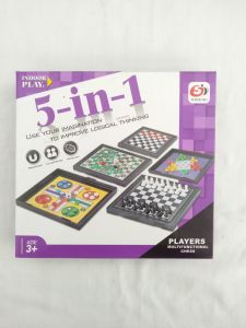 mainan board game 5in1 catur halma ludo ular tangga