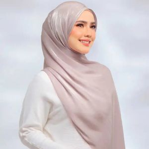 Jifang Shimmer Crinkle Silk Shawl Cool Breathable Soft Light Smooth Silk-like Pashmina Shawls Party Wedding Muslim Hijabs SL288