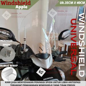 Visor 30cmx40cm Apple Bening & Windshield Universal untuk Motor