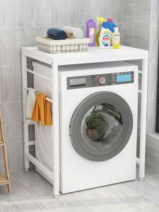 เครื่องซักผ้าแบบกลิ้งสองชั้นผงซักฟอกแร็คขาตั้งระเบียงเครื่องเป่าที่รองรีดสไตล์นอร์ดิกโลหะชั้นติดตั้งห้องน้ำมุม