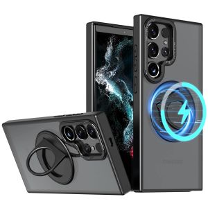 Luxury Magsafe Wireless Charging Case for Samsung S24 S23 S22 Ultra Plus Case Skin Feel Magnetic Shockproof S23 FE Cover