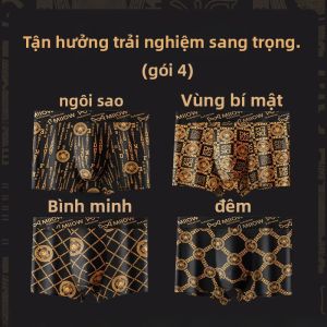 Quần lót boxer nam MiiOW lụa băng in họa tiết cao cấp thoáng khí