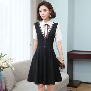 New Arrival Kindergarten Teachers Uniform Fashion Kindergarten Teachers Clothes Oblique Pocket V Neck Dress Suit Female Large Size Work Clothes