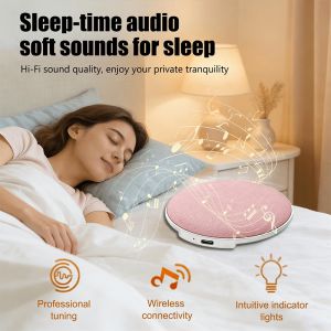 Basix | Pillow Speaker Ultra Thin Wireless Mini Sleep Sound Speaker Under The Pillow Private Bedside Listening for Side Light Sleepers