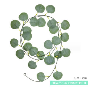 200cm Artificial Eucalyptus Garland Artificial Hanging Frost White Vine Eucalyptus Leaves Vine Wedding Backdrop Arch Home Decor