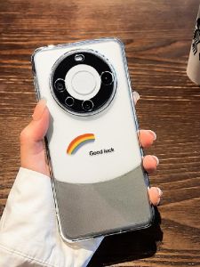 Huawei Mate80/70 Phone Case Simple Lucky Rainbow Silicone Protective Cover Mens Womens New Model Transparent Summer Enjoyment