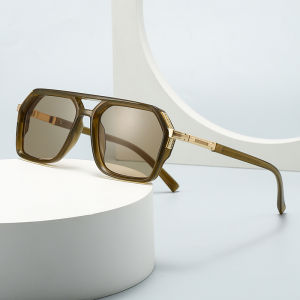 New European and American Style Mens Aviator Glasses Retro Double Bridge Square Frame Sunglasses Cross-Border Ready 62013