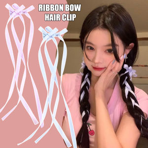 Beautiful Girl Long Tassel Hair Clip Temperament Bow Ribbon Hair Clip Braids Bangs Hairpin Fashion Sweet Style Hair Accessories