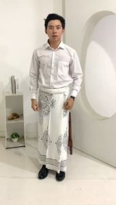Sarung Batik Rayon Premium | Seragam Putih | Dewasa