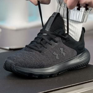 Black Mens Running Shoes under Armour Fitness Training Breathable Mesh Sports Sneakers Low Top Lace-Up Support Lightweight Rubber Sole