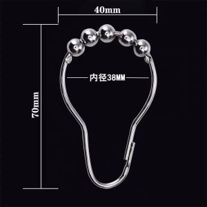 แหวนม่านอาบน้ําสแตนเลสขนาดใหญ่พร้อมตะขอโลหะไฟฟ้าเหล็กโลหะผสมผ้าม่านหน้าต่างแหวนประตูสําหรับเครื่องนอน