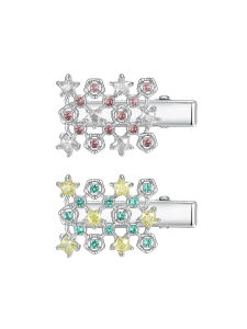 TOGGLER | Fairytale Series Plated Diamante Hollow Out Bicolor Square Hair Clip