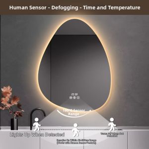 Smart Touch Screen Bathroom Mirror with LED Lights