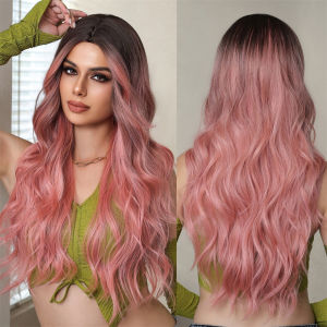 Hồng Cosplay Tổng Hợp Tóc Giả Dài Nước Lượn Sóng Với Nổ Chịu Nhiệt Sợi Dành Cho Nữ Đảng Gothic Tóc Tóc Giả Average Kích Thước Nắp