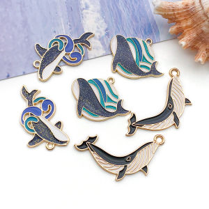 6/10 pcs Enamel Mixed Sea Whale Fish Charm Pendant for Jewelry Making Necklace Bracelet Earring Bulk DIY Craft
