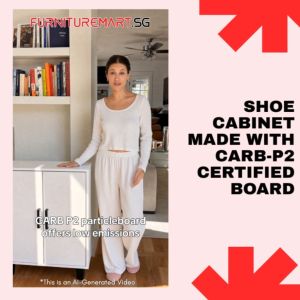 FurnitureMartSG Gemma Shoe Cabinet CARB-P2 Certified Board Fully Laminated Back Panel in 2 Colours