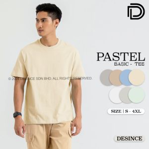 🇲🇾 DESINCE Men Cotton Plain Solid T-shirt Short Sleeve Pastel Color Series Man Top Baju Lelaki Lengan Pendek MT 051