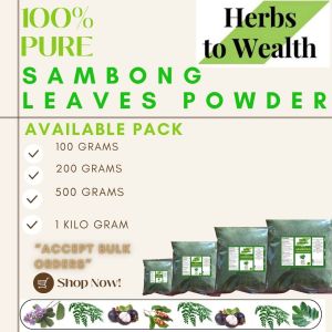 100% Pure Sambong Leaves Powder - 100 Grams 200 Grams 500 Grams 1 Kilogram - Herbs to Wealth - Accept Bulk Orders