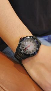 MOEMTON Matte Black Mens automatic mechanical watch red pointer M107.BSSF01