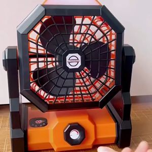 CAMPING ZONE Portable Rechargeable Fan Outdoor Camping Fan Mini USB Table Fan with LED Lamp Emergency Night Light 270° Adjustment