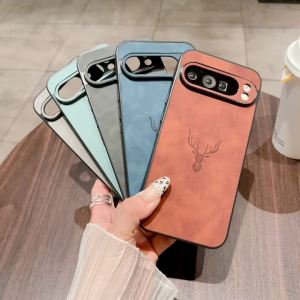 Luxury Faux Leather Case For Google Pixel 10 9 8 7 Pro XL A 9A 9 Pro For Pixel 7 8 9 10 Pro XL A 9A 8A 7A Deer head Phone Cover