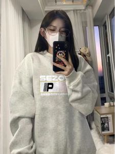 Áo Hoodie Phong Cách Mỹ Cổ Tròn Rộng Rãi Mỏng Thiết Kế Xuân Thu Thời Trang Nữ Tay Dài Thường Ngày Mặc Đi Làm