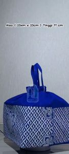 12pcs Tas Kain Serut Batik Coklat untuk 2box Nasi Kotak 20x20 Syukuran Hajatan Tahlilan